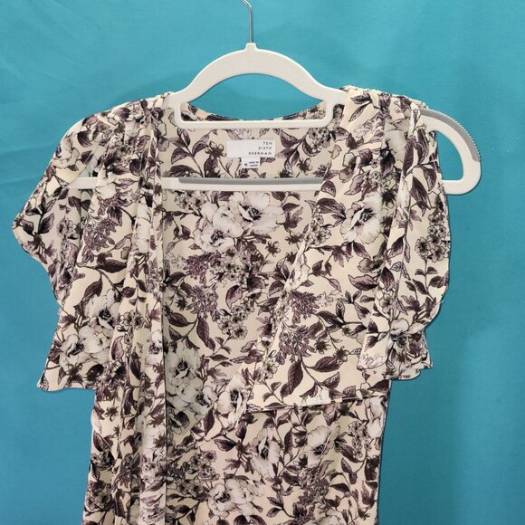 Ten Sixty Sherman Womens Floral Print Wrap Dress Medium - Picture 2 of 11
